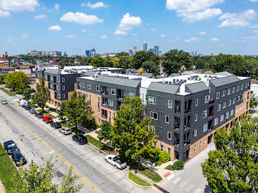 Property Aerial View at Edge 35 Apartments, Indiana