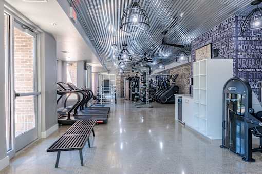 Gym with Treadmills at Edge 35 Apartments, Indianapolis