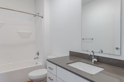 White Bathroom at Edge 35 Apartments, Indianapolis, IN, 46203