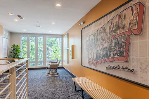 Apartment Lobby at Edge 35 Apartments, Indiana