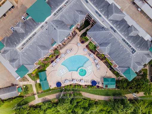 Aerial view of Swimming Pool at Imperial Lofts, Sugar Land, 77498