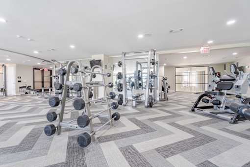 Gym with Variety of equipments at Imperial Lofts, Sugar Land, 77498