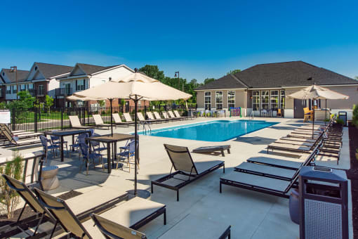 pool lounge chairs at Overland Park, Pickerington