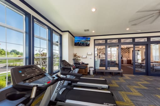 treadmills in fitness center at Overland Park, Pickerington, Ohio