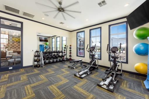 exercise machines in fitness center at Overland Park, Ohio, 43147