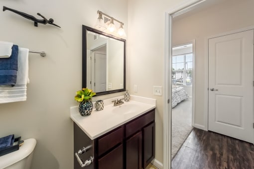 bathroom with view of bedroom at Overland Park, Pickerington, OH