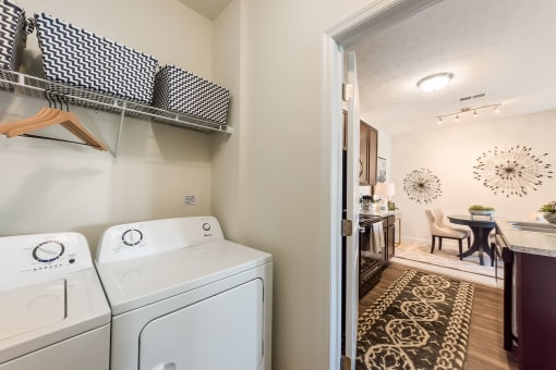 washer and dryer units in apartment at Overland Park, Ohio, 43147