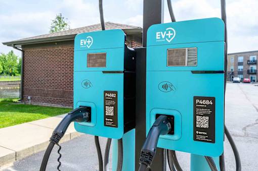 EV Charging Center at Penn Circle, Carmel, Indiana