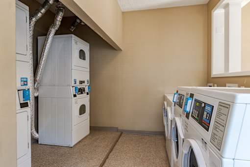 Laundry room at Springhill Apartments, Overland Park, KS