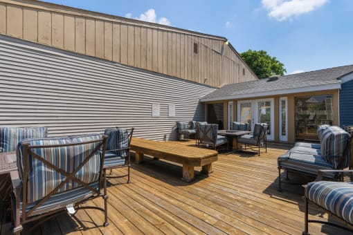 Outdoor Lounge and Deck Entertainment Area at Candles, Springfield, IL, 62704