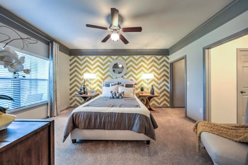 Bedroom With Expansive Windows at Waterstone at Cinco Ranch, Katy, TX