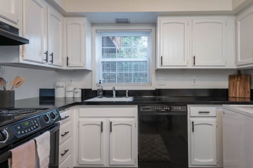 Division 890 | #8 Kitchen with White Cabinetry and Black Appliances