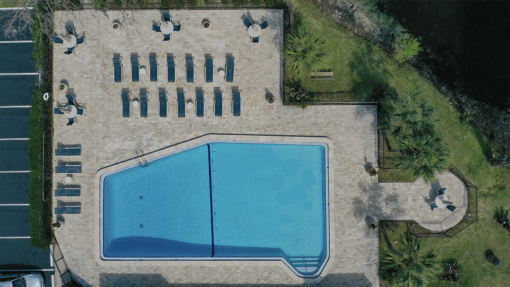 BIRDSEYE AERIAL OF POOL