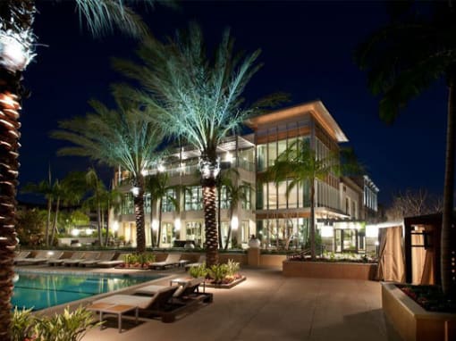 A large house with a pool in front of it at Circa 37 Apartments, San Diego, California