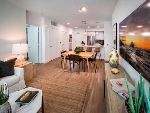 Living Room With TV at The Hub, California