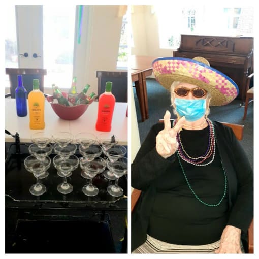Lady wearing mask at Savannah Grand of Sarasota, Sarasota, Florida