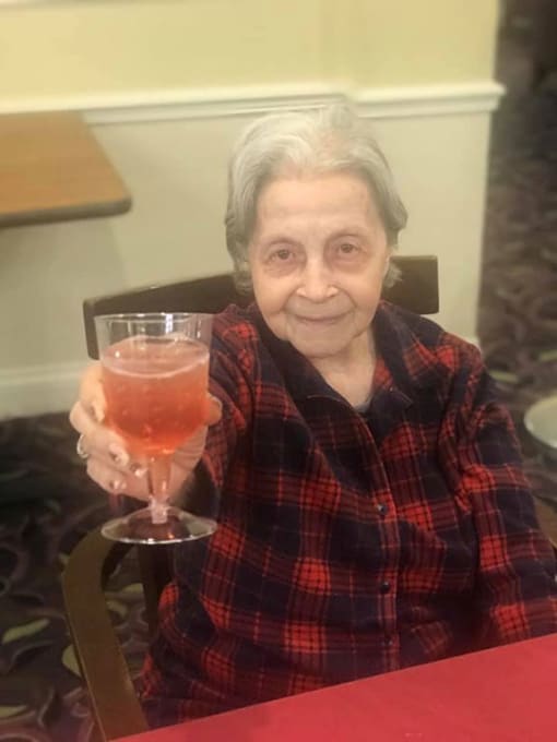 Senior Lady With A Drink at Savannah Court of Brandon, Florida, 33510