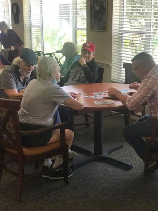 Seniors Playing Cards at Savannah Court of Brandon, Brandon, Florida