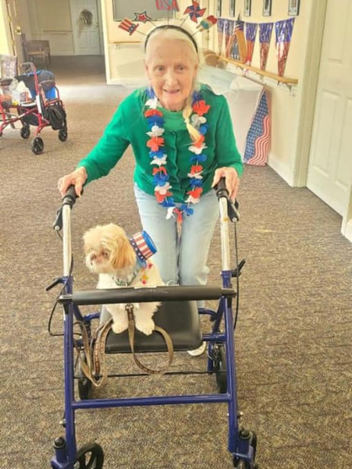 Senior Lady With Dog at Savannah Court of Brandon, Brandon