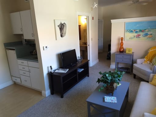 Living room at Savannah Grand of Sarasota, Sarasota, FL, 34238