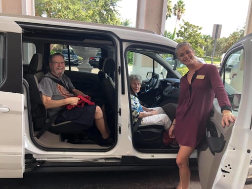 Ladies in car at Savannah Grand of Sarasota, Sarasota, Florida