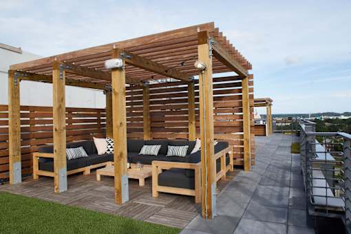 Rooftop Shaded Lounge at The Audubon New Haven, New Haven, CT, 06511
