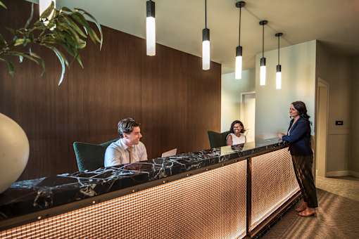 Reception Area at The 55 Elm Club, Hartford, CT, 06106