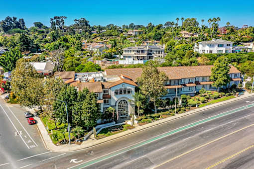 Street view of a residential area at Azure Point at Encinitas - 55+ Active Adult Apartments, Encinitas, 92024