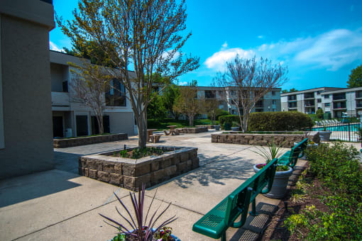 Ashley Apartments Park Benches Photo