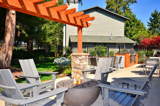 the reserve at bucklin hill patio with fire pit and pergola