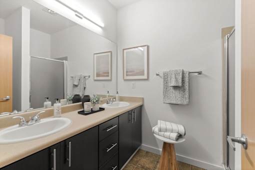 Custom Look Bathroom at Tustin Apartment Homes, Yelm, 98597