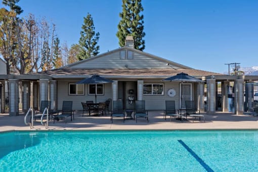 our apartments showcase an unique swimming pool at Aspire Rialto, California, 92376