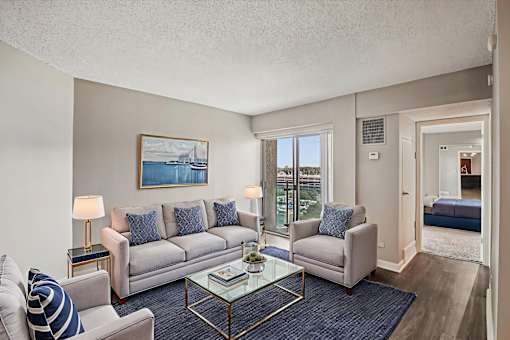 Modern Living Room at Vista Condominiums, Kansas City, KS, 66103