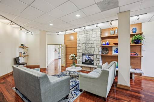 Bright Living Room at Vista Condominiums, Kansas City