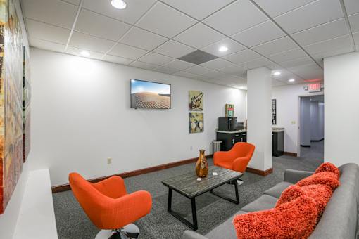 Living Area with TV at Vista Condominiums, Kansas City, KS