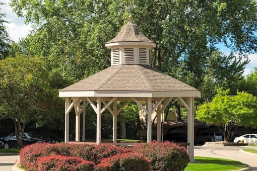 a gazebo with a tower on top of it