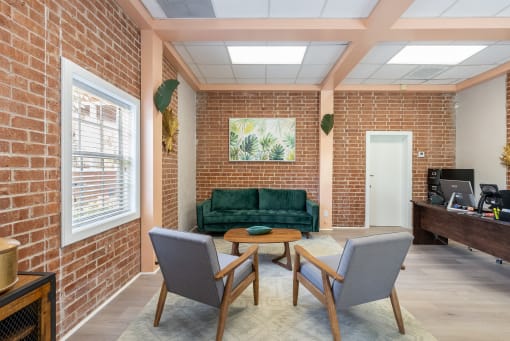 Leasing office lobby at Timberfalls Apartments