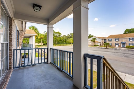 Apartment front porch at Jacksonville Heights Apartments