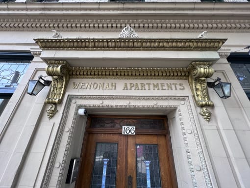 this is a photo of the front door of the jefferson apartments in philadelphia