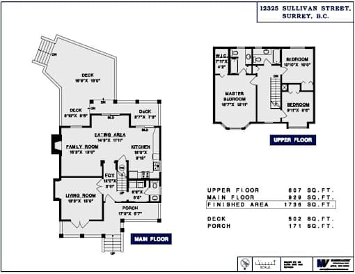 a floor plan for a house with two floors and a garage