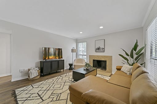 Living room area at Lakeside Apartments, Dallas, Texas