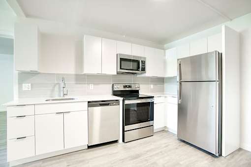 A modern kitchen with updated featuresat Presidio Palms Apartments, Tucson, 85701