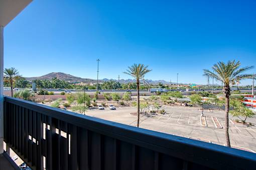 Balcony with additional mountain viewsat Presidio Palms Apartments, Tucson