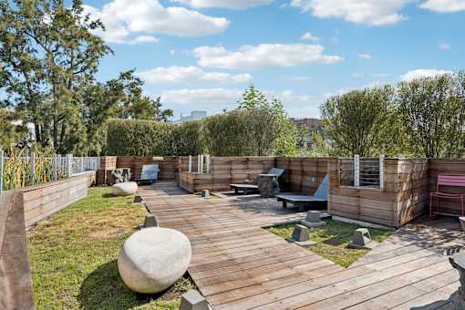 A wooden deck
