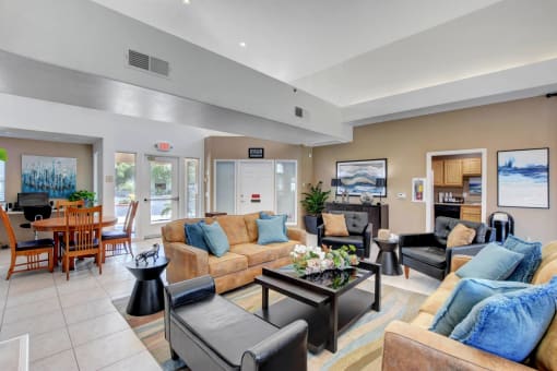 clubhouse inside Versailles Senior Apartments