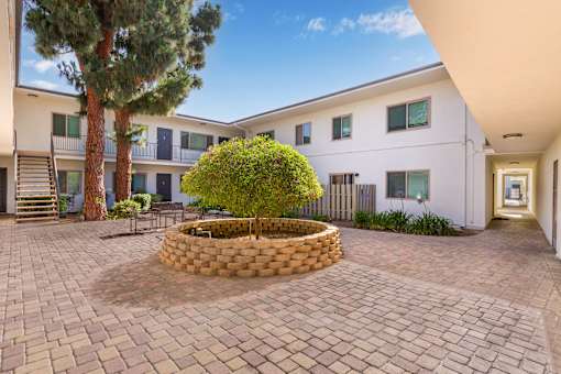 A courtyard at Riviera