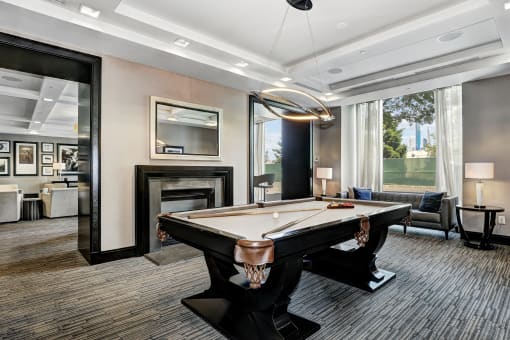 Pool table at RiversEdge, Weehawken, NJ