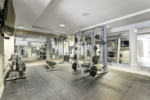 Equipped Gym at RiversEdge, Weehawken, NJ, 07086
