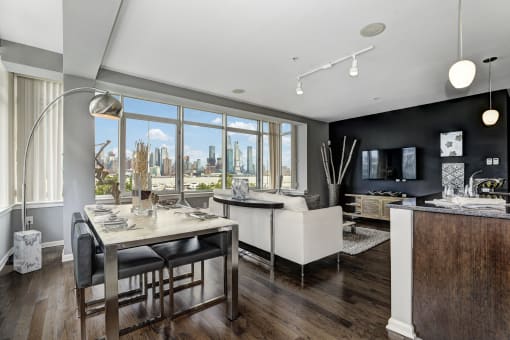Dining room at RiversEdge, Weehawken, NJ, 07086