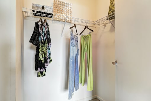 Clothes hanging at RiversEdge, Weehawken